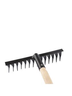 Грабли стальные, 300х1300 мм, 14 витых зубьев, деревянный черенок, Россия, Сибртех