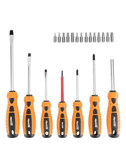 Набор отверток, биты, двухкомпонентные рукоятки, 21 предмет Sparta