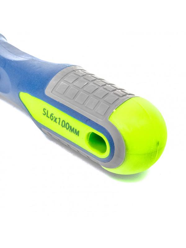 Отвертка, SL6 х 100 мм, CrV, трехкомпонентная рукоятка Сибртех