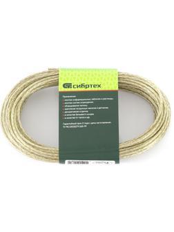Трос металлополимерный прозрачный ПР-3.0, толщина 3.0 мм, моток 20 метров Россия Сибртех
