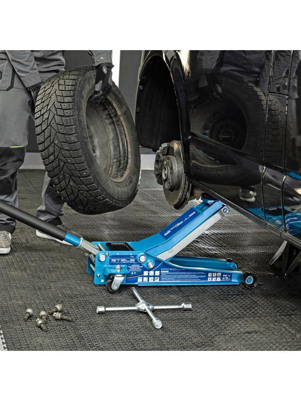 Домкрат гидравлический подкатной, быстрый подъем, 3т Low Profile Quick, 75-515 мм, профессиональный Stels