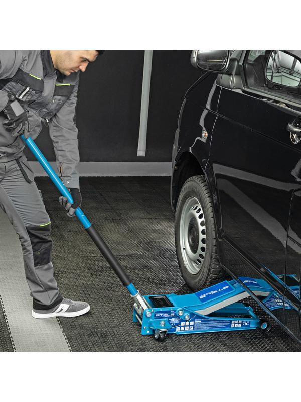 Домкрат гидравлический подкатной, быстрый подъем, 3т Low Profile Quick, 75-515 мм, профессиональный Stels