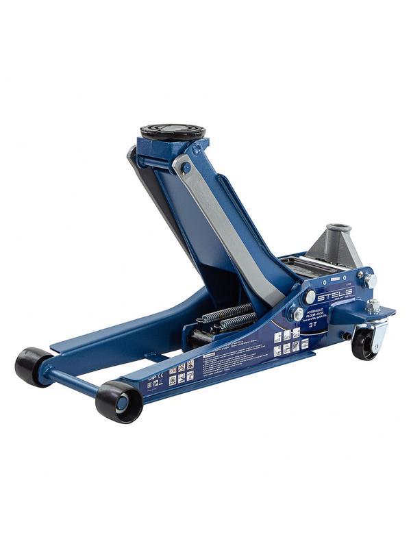 Домкрат гидравлический подкатной, быстрый подъем, 3т Low Profile Quick, 75-515 мм, профессиональный Stels