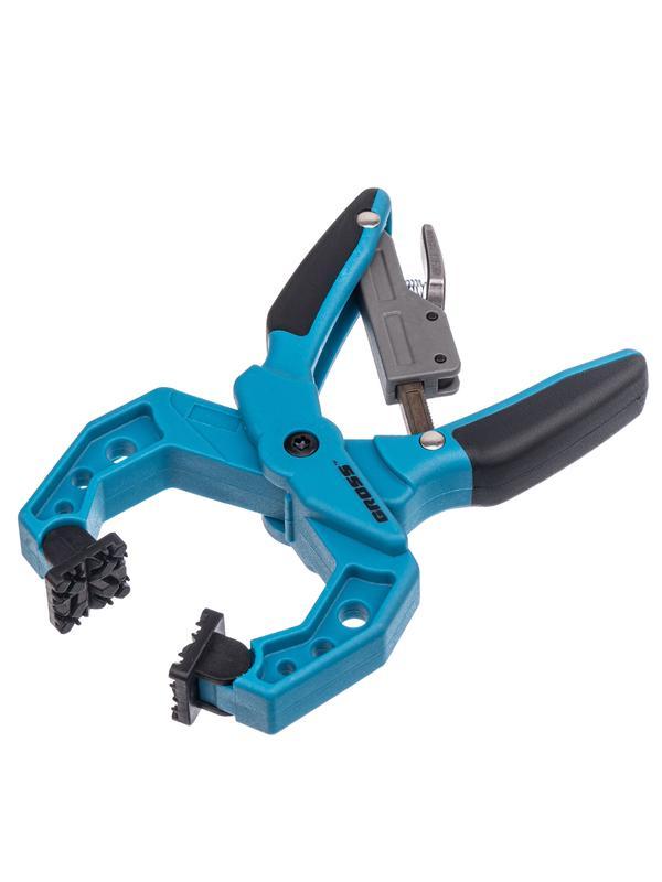 Струбцина клещеобразная 1-1/2, пластиковый корпус, храповой механизм жесткой фиксации, 38 мм Gross