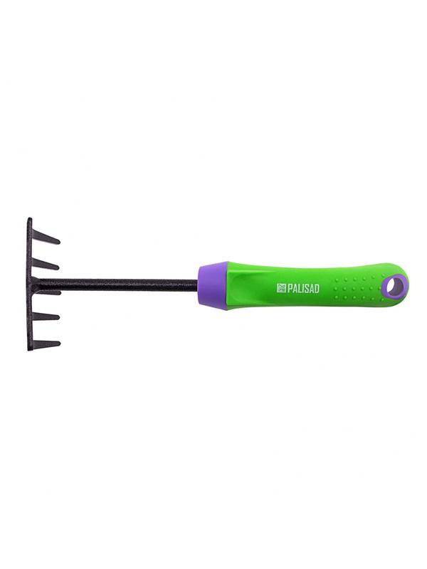 Грабли 5 - зубые, 90 х 265 мм, стальные, обрезиненная эргономичная рукоятка, Era, Palisad