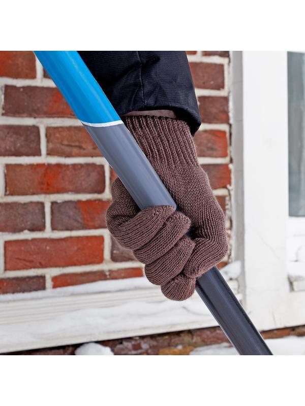 Перчатки трикотажные, акрил, двойные, коричневый, двойная манжета Россия Сибртех