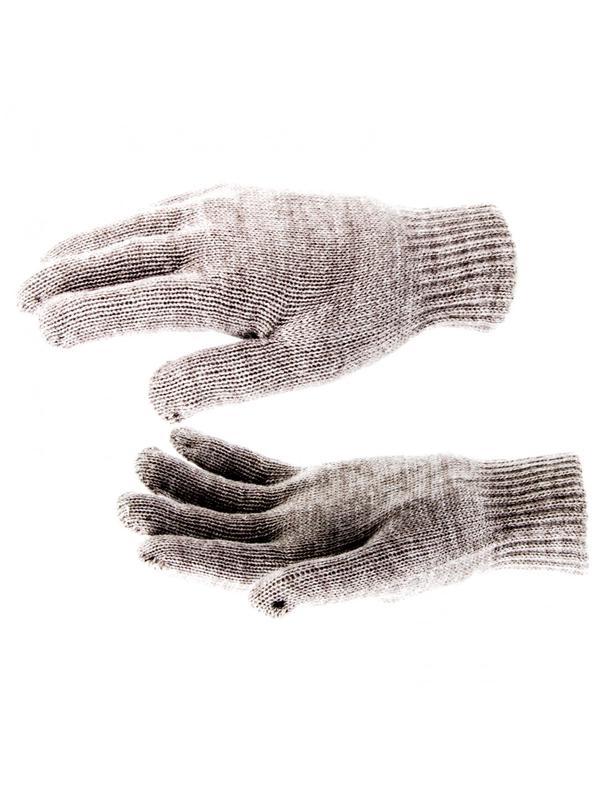 Перчатки трикотажные, акрил, двойные, коричневый, двойная манжета Россия Сибртех