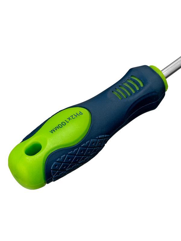 Отвертка, PH2 х 100 мм, CrV, двухкомпонентная рукоятка Сибртех