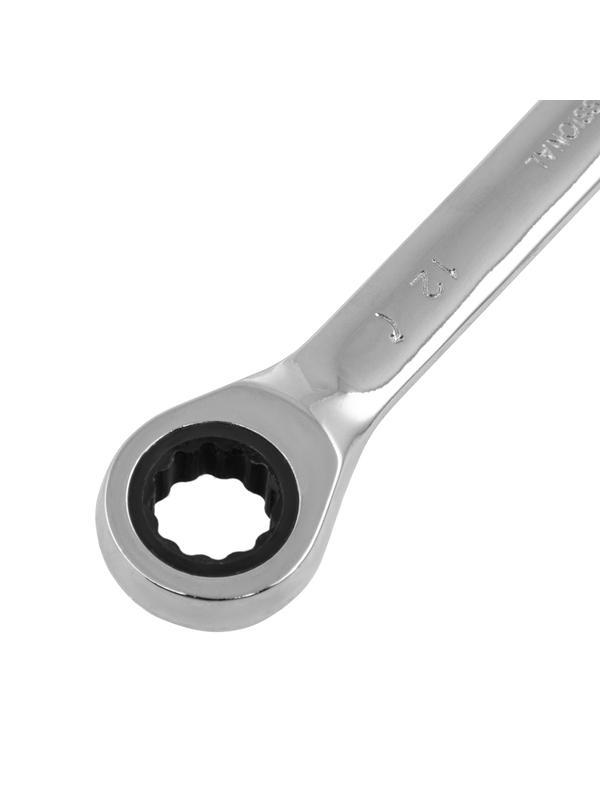 Ключ комбинированный трещоточный, 12 мм, CrV, зеркальный хром Matrix Professional