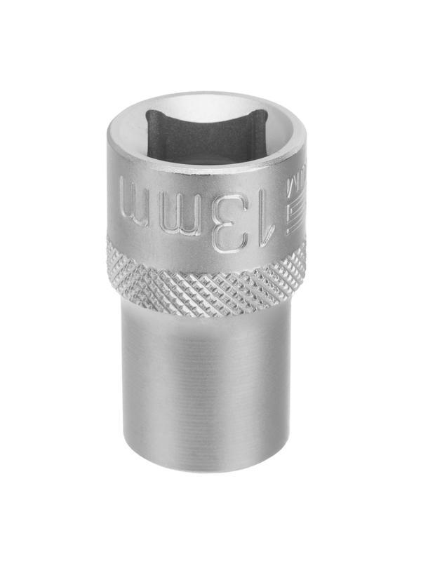 Головка торцевая, 13 мм, двенадцатигранная, CrV, под квадрат 1/2, хромированная Stels