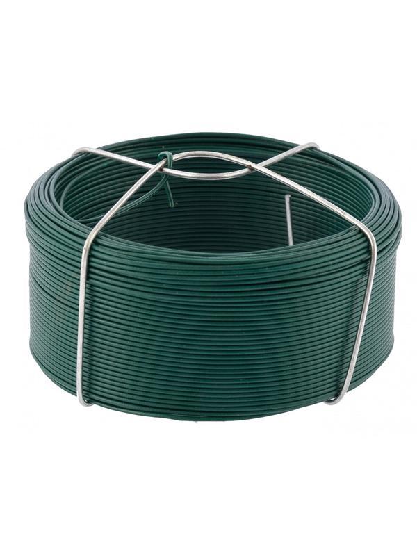 Проволока с ПВХ покрытием, зеленая 1.2 мм, длина 50 м Сибртех