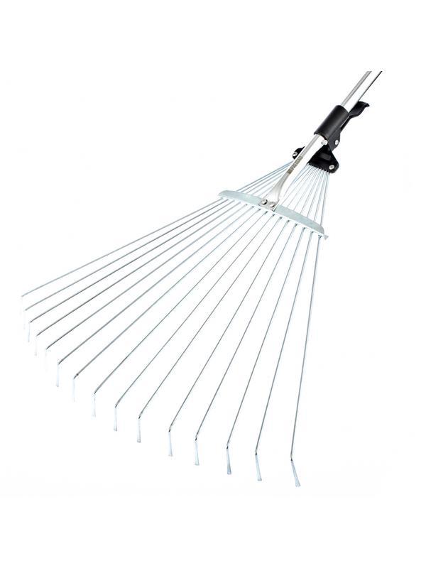 Грабли веерные стальные, 190 - 520 х 1200 - 1500 мм, 15 зубьев, раздвижные, стальной черенок, Palisad