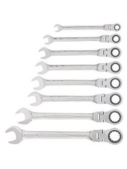 Набор ключей комбинированных, трещеточных шарнирных 8 шт Matrix