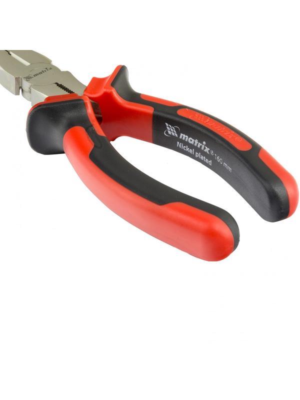 Длинногубцы изогнутые Nickel, 160 мм, никелированные, двухкомпонентные рукоятки Matrix