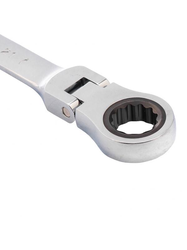 Ключ комбинированный трещоточный, 21 мм, CrV, шарнирный, зеркальный хром Matrix