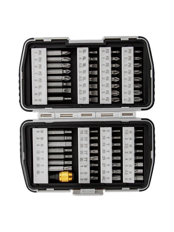 Набор бит, магнитный адаптер, CrV, пластиковый кейс, 64 шт. Matrix