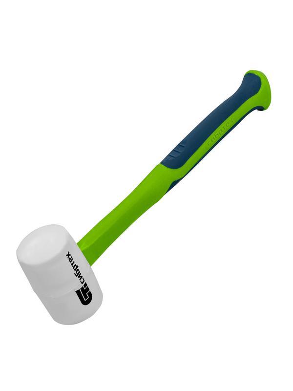 Киянка резиновая, 450 г, белая резина, фибергласовая рукоятка Сибртех
