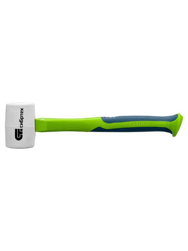 Киянка резиновая, 450 г, белая резина, фибергласовая рукоятка Сибртех