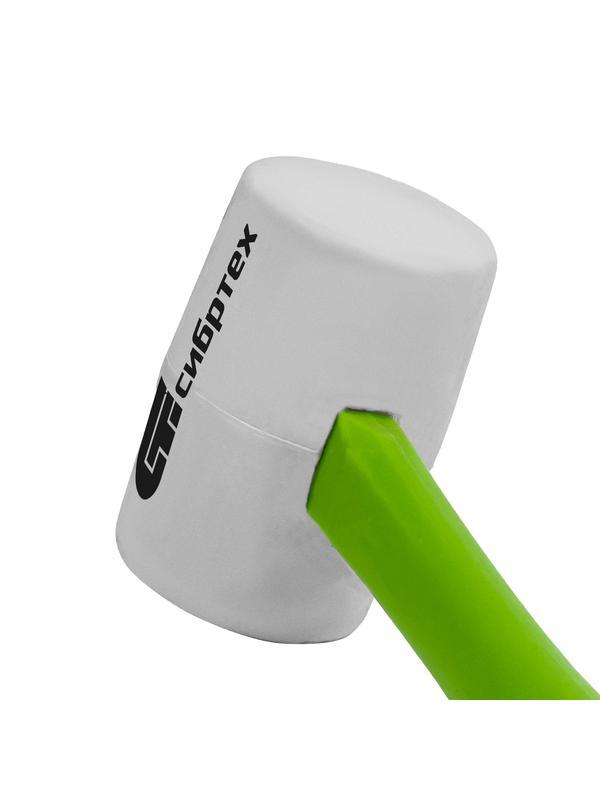 Киянка резиновая, 450 г, белая резина, фибергласовая рукоятка Сибртех