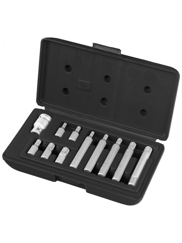 Набор бит SPLINE, шестигранный хвостовик 1/2'', CrV, 10 мм, 11 предметов Stels