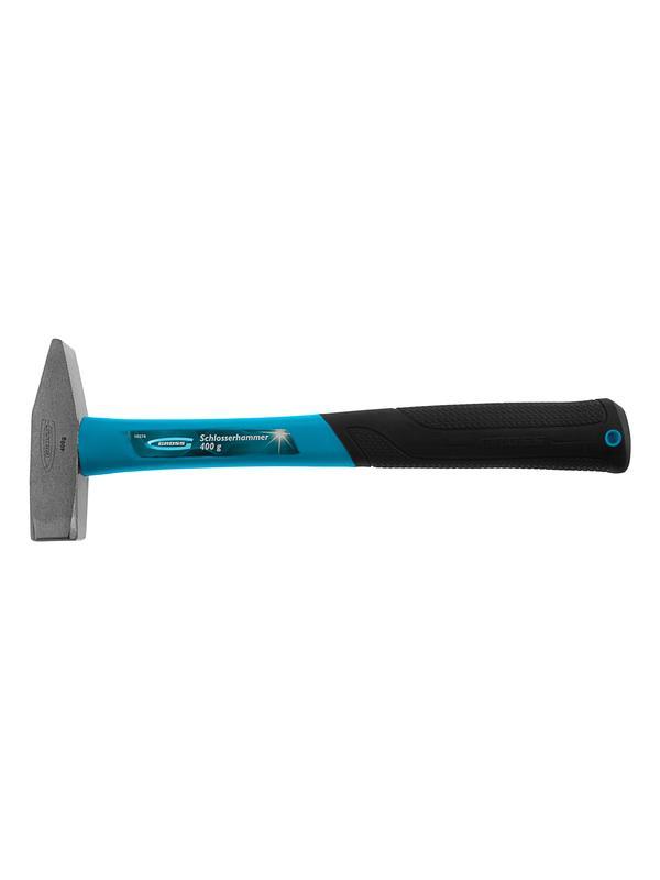 Молоток слесарный, 400 г, квадратный боек, фибергласовая обрезиненная рукоятка Gross
