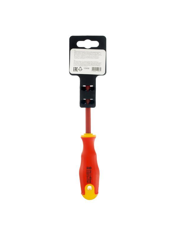 Отвертка диэлектрическая PH1 х 80 мм, CrV, до 1000 В, двухкомпонентная рукоятка Сибртех