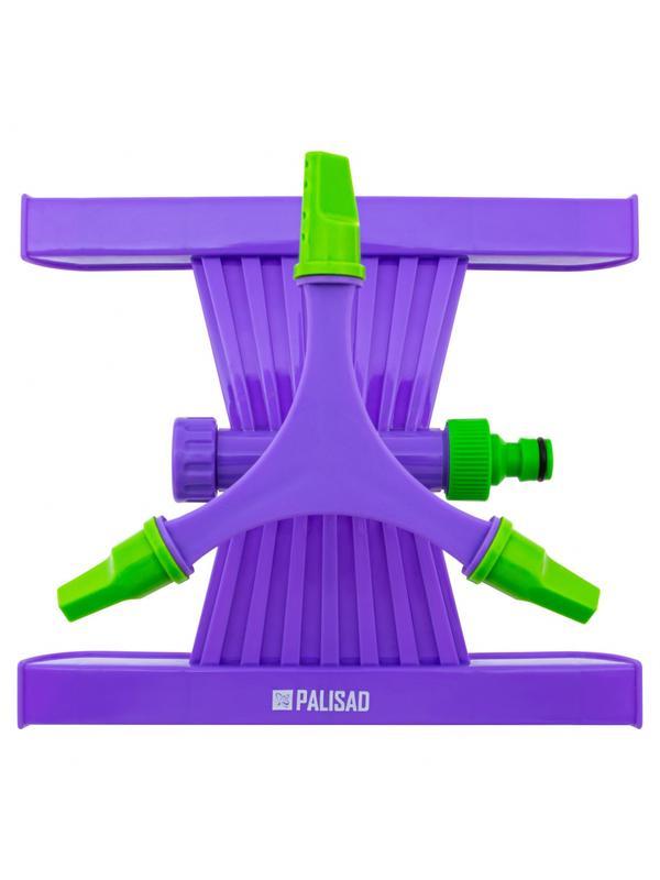 Разбрызгиватель, АБС-пластик, вращающий с тремя лопостями, штуц D 3/4, с подставкой, площадь полива до 180 кв. м, дальность полива 15 м Palisad