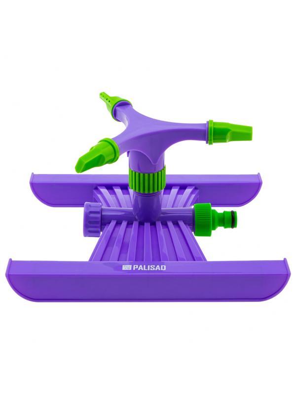 Разбрызгиватель, АБС-пластик, вращающий с тремя лопостями, штуц D 3/4, с подставкой, площадь полива до 180 кв. м, дальность полива 15 м Palisad