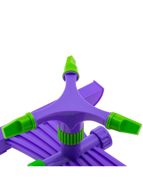 Разбрызгиватель, АБС-пластик, вращающий с тремя лопостями, штуц D 3/4, с подставкой, площадь полива до 180 кв. м, дальность полива 15 м Palisad