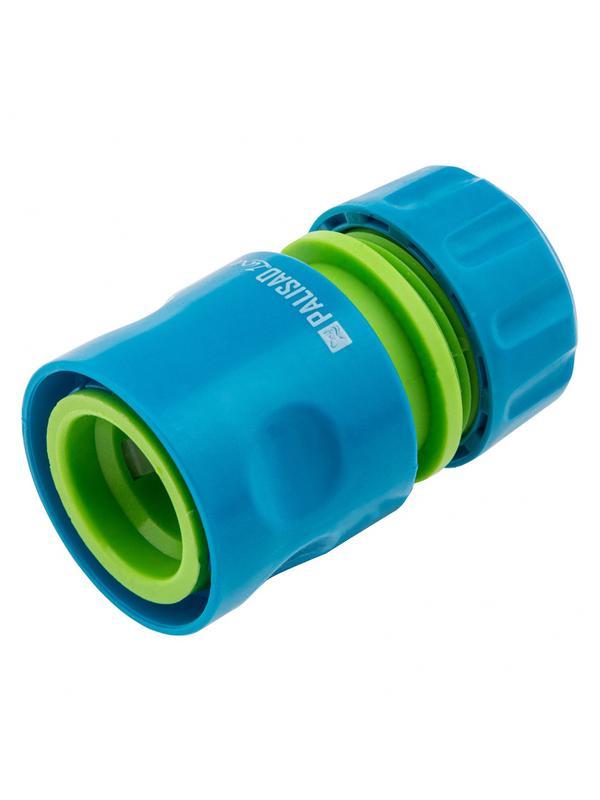 Соединитель пластмассовый, быстросъемный для шланга 1/2, аквастоп, однокомпонентный Palisad Luxe