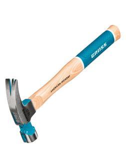 Молоток-гвоздодер, 280 г, угол 75, магнит, обрезиненная рукоятка American hickory GROSS