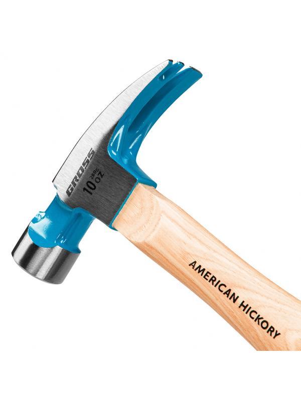 Молоток-гвоздодер, 280 г, угол 75, магнит, обрезиненная рукоятка American hickory GROSS