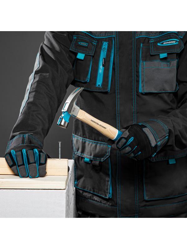 Молоток-гвоздодер, 280 г, угол 75, магнит, обрезиненная рукоятка American hickory GROSS