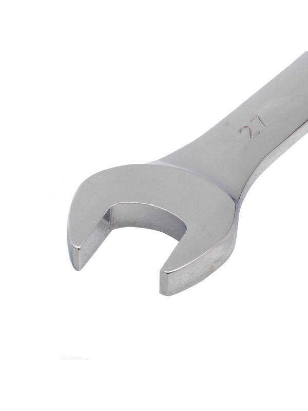 Ключ комбинированный трещоточный, 27 мм, CrV, зеркальный хром Matrix