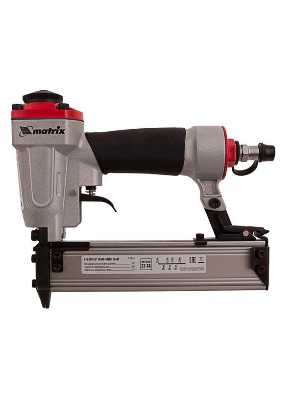 Нейлер финишный, шпилькозабивной пистолет, пневматический, гвоздь 23GA D 0.64 мм  длина 10-30 мм Matrix