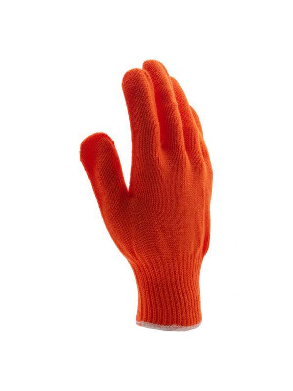 Перчатки трикотажные, акрил, оранжевый, оверлок Россия Сибртех