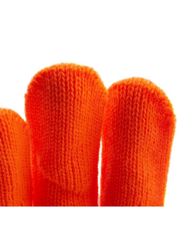 Перчатки трикотажные, акрил, оранжевый, оверлок Россия Сибртех