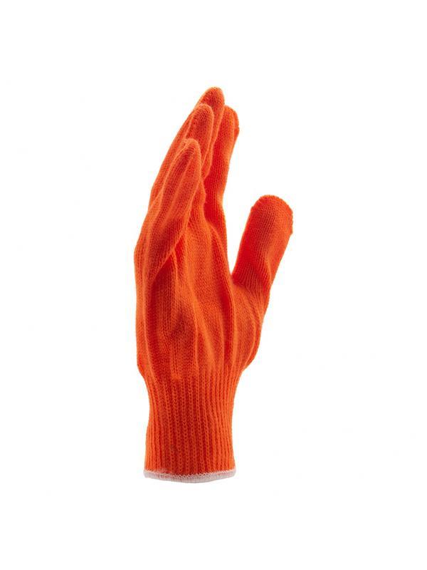 Перчатки трикотажные, акрил, оранжевый, оверлок Россия Сибртех