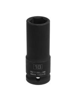 Головка ударная удлиненная шестигранная, 18 мм, 1/2, CrMo Stels