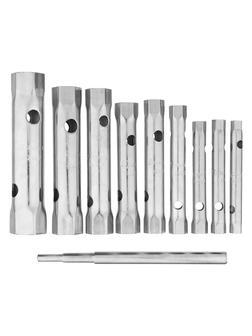 Набор ключей трубчатых торцевых, 6 - 22 мм, вороток, оцинкованные, 9 шт. Sparta