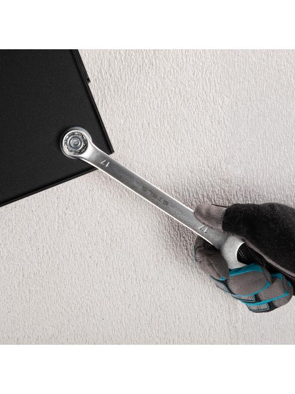 Набор ключей комбинированных, 6-22 мм, 12 шт, CrV, матовый хром Stels