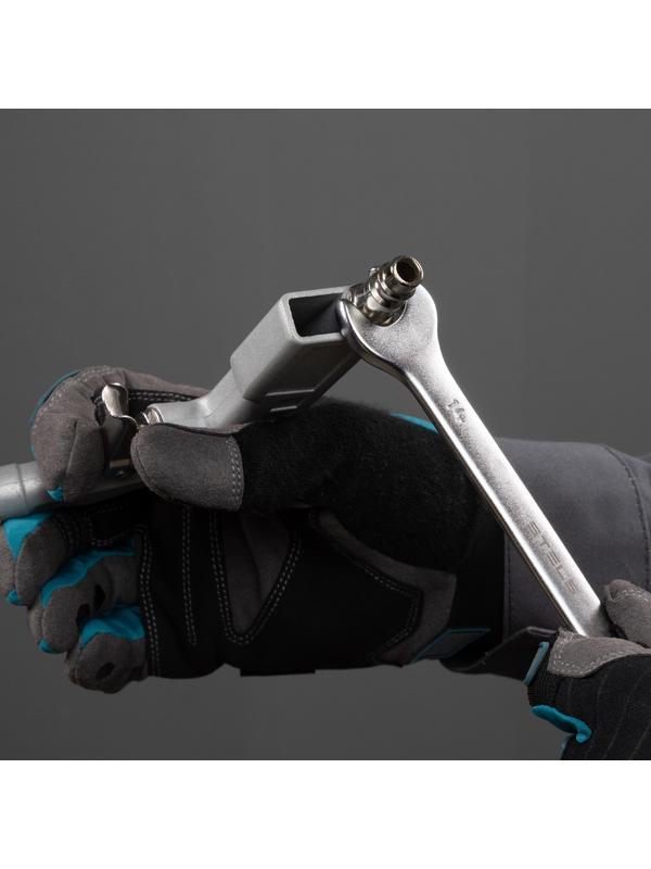 Набор ключей комбинированных, 6-22 мм, 12 шт, CrV, матовый хром Stels