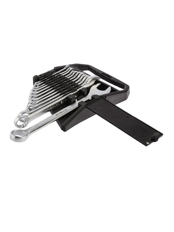 Набор ключей комбинированных, 6-22 мм, 12 шт, CrV, матовый хром Stels