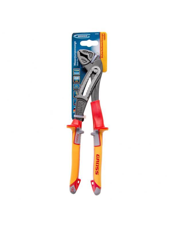 Клещи переставные, диэлектрические рукоятки до 1000 В, 240 мм Gross