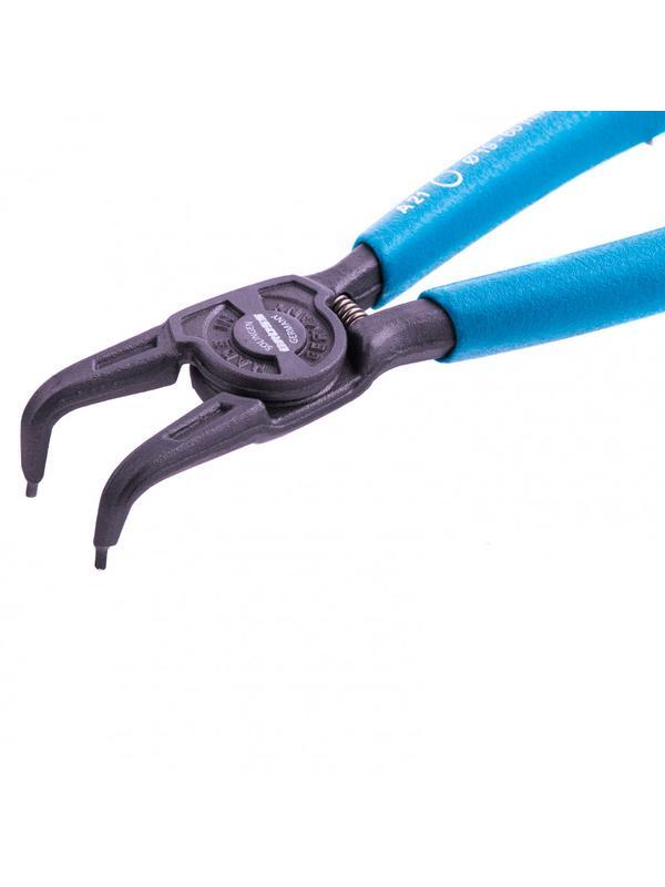 Съемник, 165 мм, для внешних стопорных колец (19-60 мм), изогнутые губки (разжим) Gross