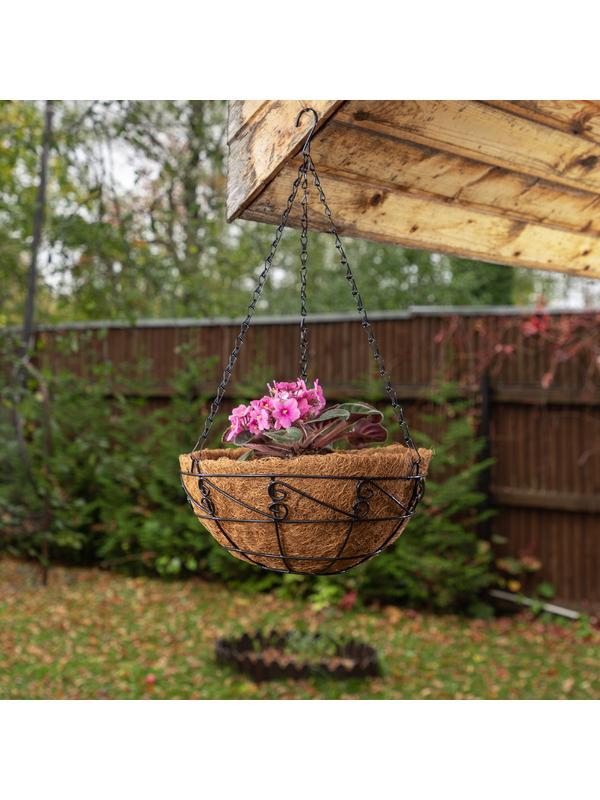 Подвесное кашпо с орнаментом, 30 см, с кокосовой корзиной Palisad