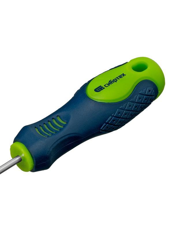 Отвертка, SL3 х 100 мм, CrV, двухкомпонентная рукоятка Сибртех