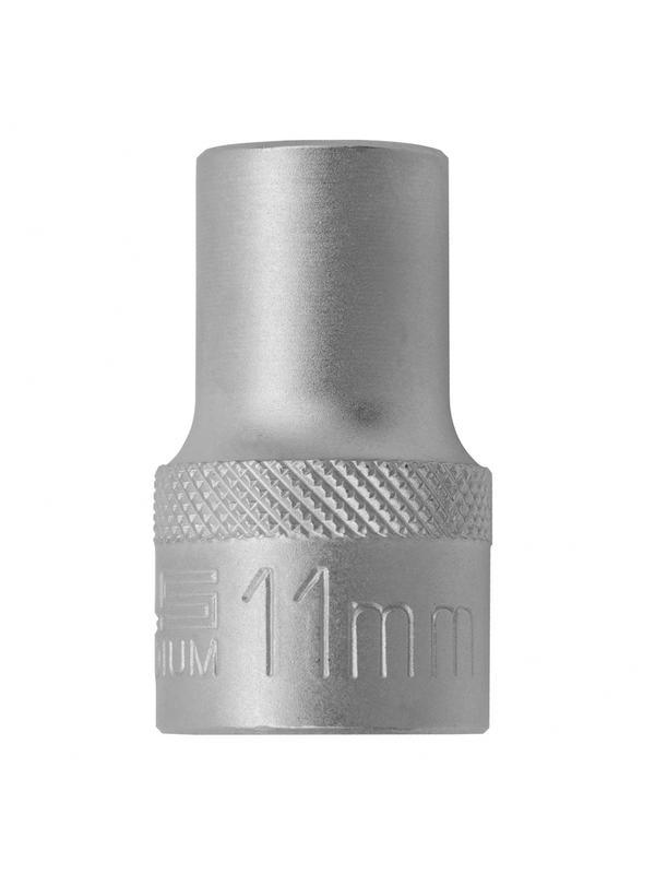 Головка торцевая, 11 мм, двенадцатигранная, CrV, под квадрат 1/2, хромированная Stels