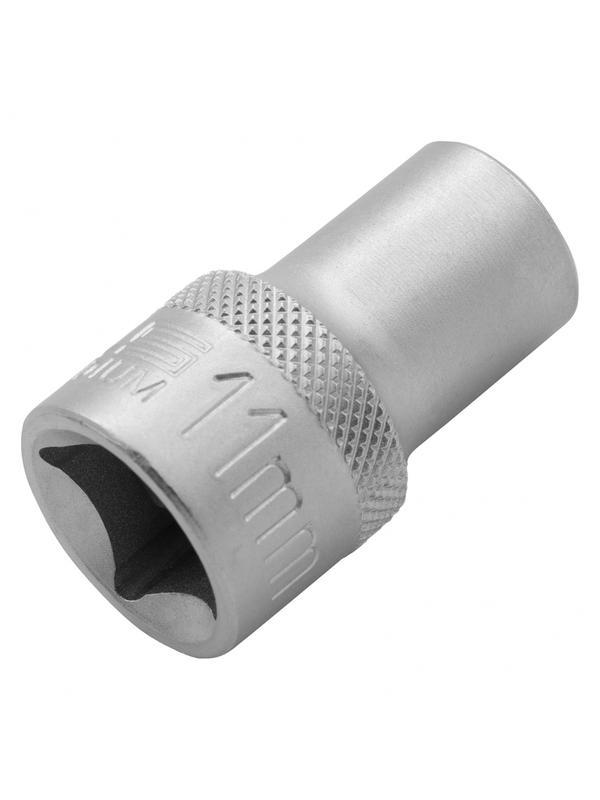 Головка торцевая, 11 мм, двенадцатигранная, CrV, под квадрат 1/2, хромированная Stels