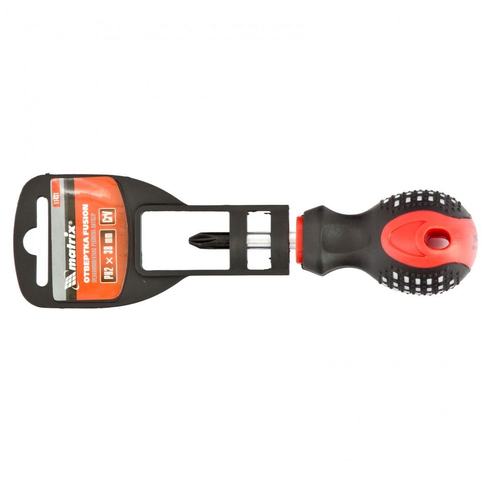 Отвертка Fusion, PH2 х 38 мм, CrV, трехкомпонентная рукоятка 